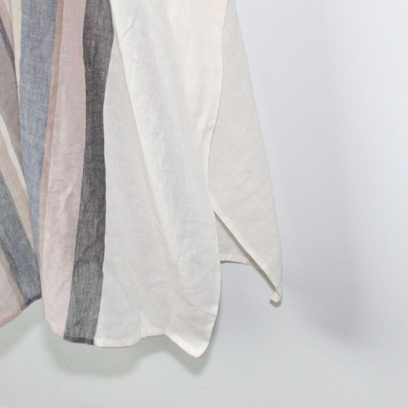 NWT ECHO Striped Beach Caftan Maxi Swim Cover White Tan Size L/XL H13276 - Picture 5 of 12